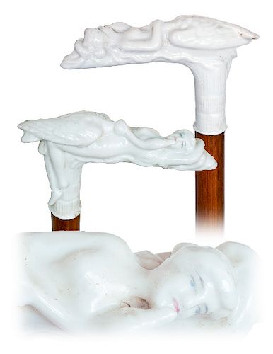 80. PORCELAIN MILDLY EROTIC CANE