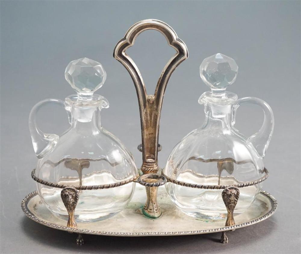 800-SILVER CRUET STAND WITH TWO