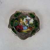 .800 SILVER & ENAMEL COMPACT &