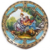 800 SILVER ENAMEL COMPACT CASE