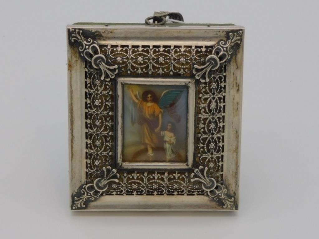 .800 SILVER FRAMED MUSIC BOX WITH