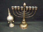 800 Silver German Menorah & St