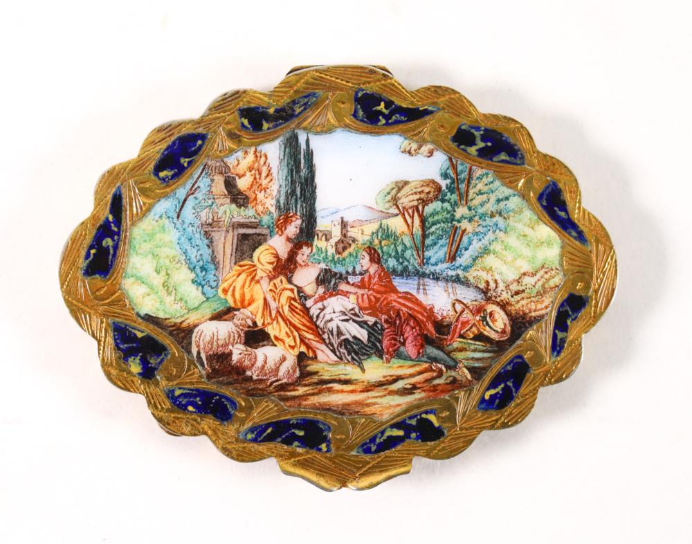 800 SILVER GOLD VERMEIL HP ENAMEL