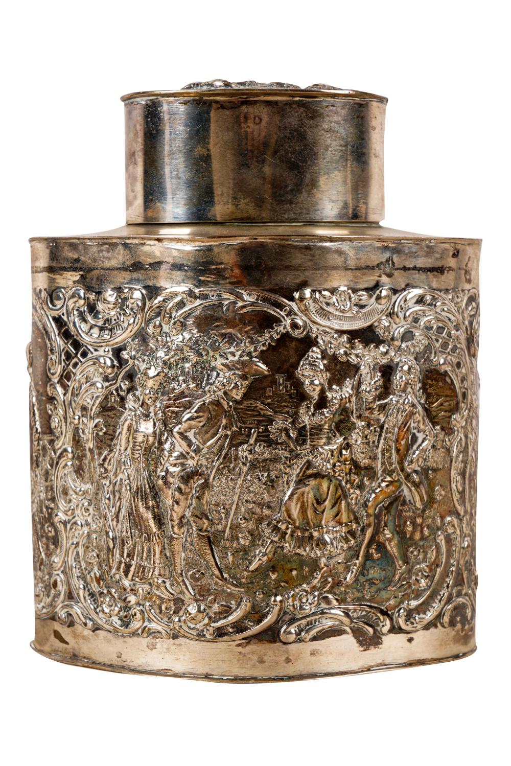 .800 SILVER JARwith repousse