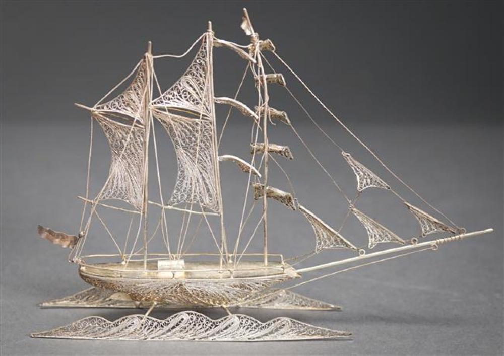 800-SILVER MASTED SHIP MODEL,