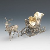 800 SILVER REINDEER WITH SLEIG