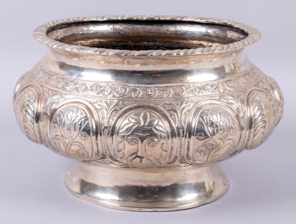 .800 SILVER REPOUSSE DECORATED OVAL
