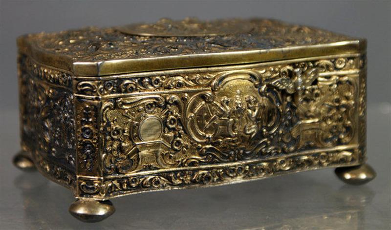 800 silver repousse musical bird