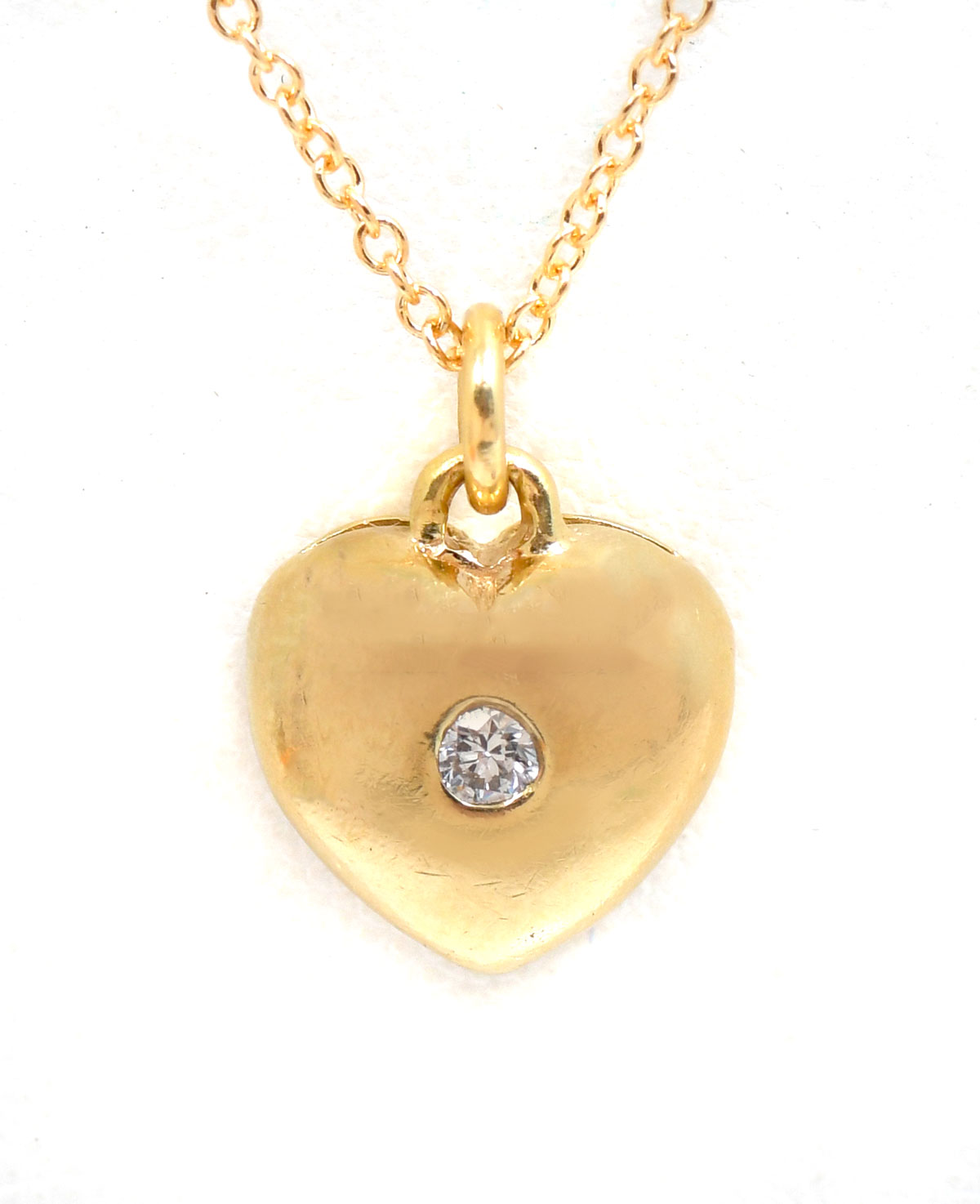 80'S 18K PUFFY HEAR PENDANT &