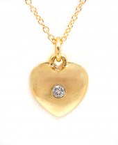80'S 18K PUFFY HEAR PENDANT &