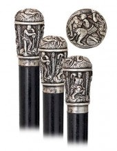 81. EARLY SILVER DRESS CANE -C