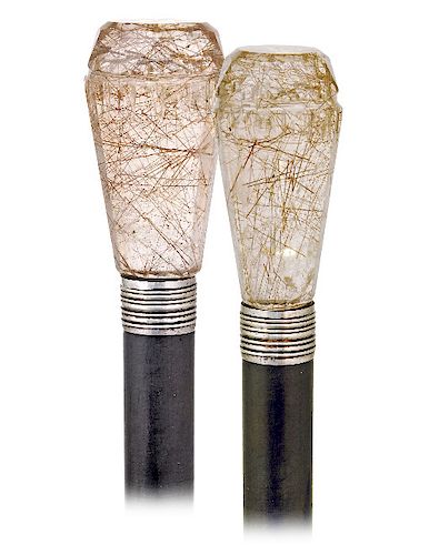82. HARD STONE DRESS CANE -CA. 1900