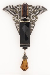 835 SILVER SMOKY QUARTZ & ONYX