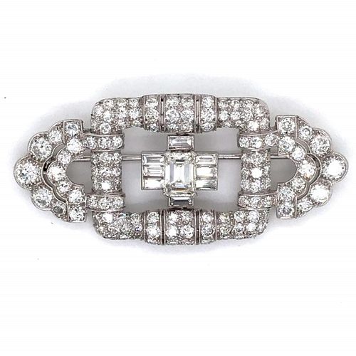 8.60 CT DIAMOND ART DECO PIN8.60 Ct