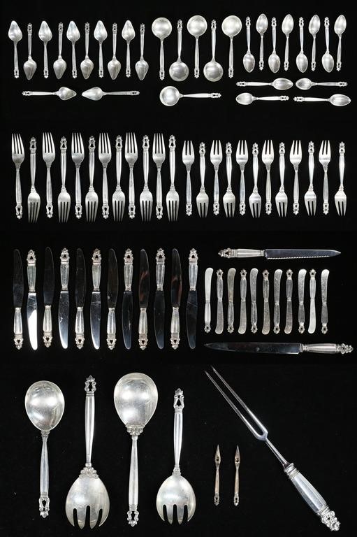 87 PIECES GEORG JENSEN ACORN