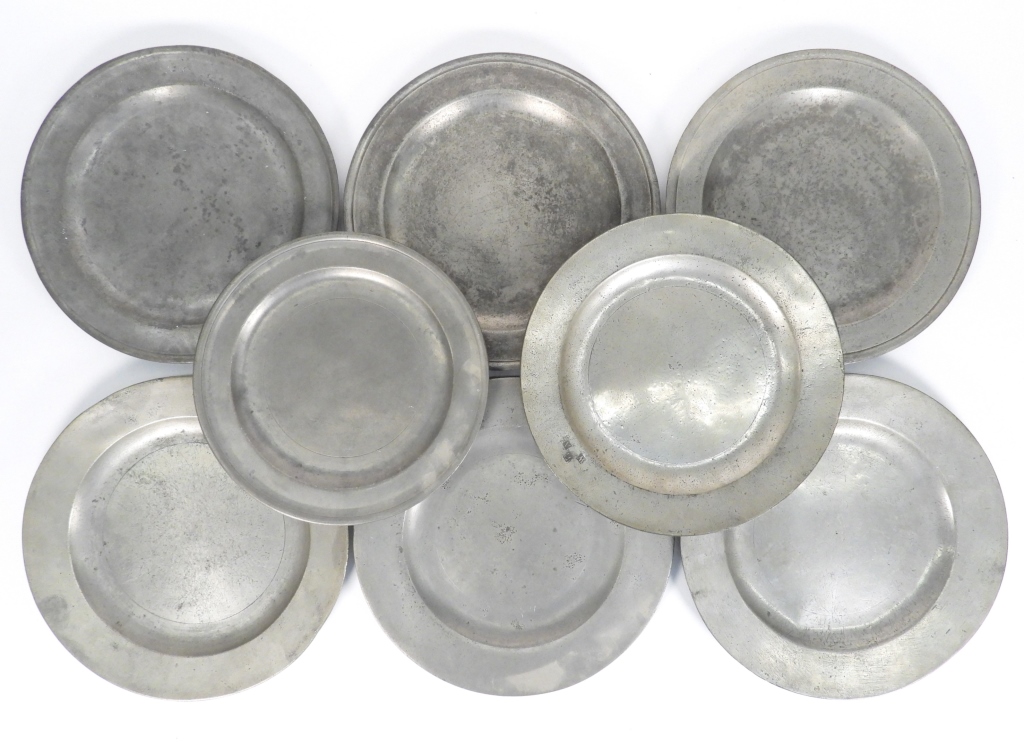 8PC 18C ASSORTED ENGLISH PEWTER