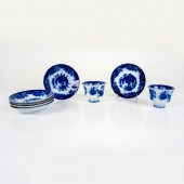 8PC ANTIQUE FLOW BLUE SOBRAON