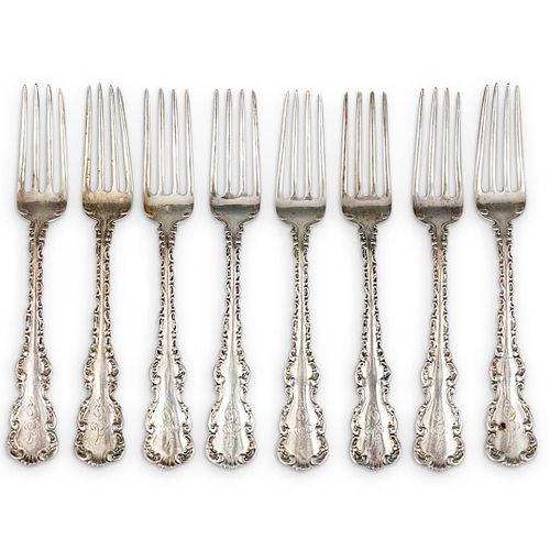 (8PC) ANTIQUE STERLING SILVER