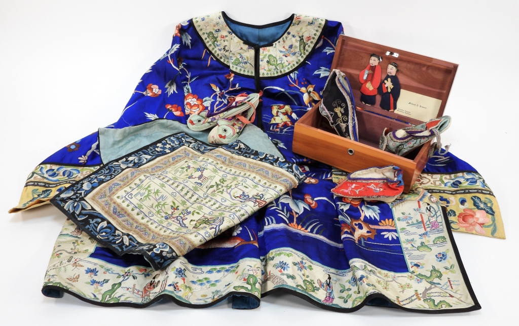 8PC CHINESE EMBROIDERED TEXTILE &