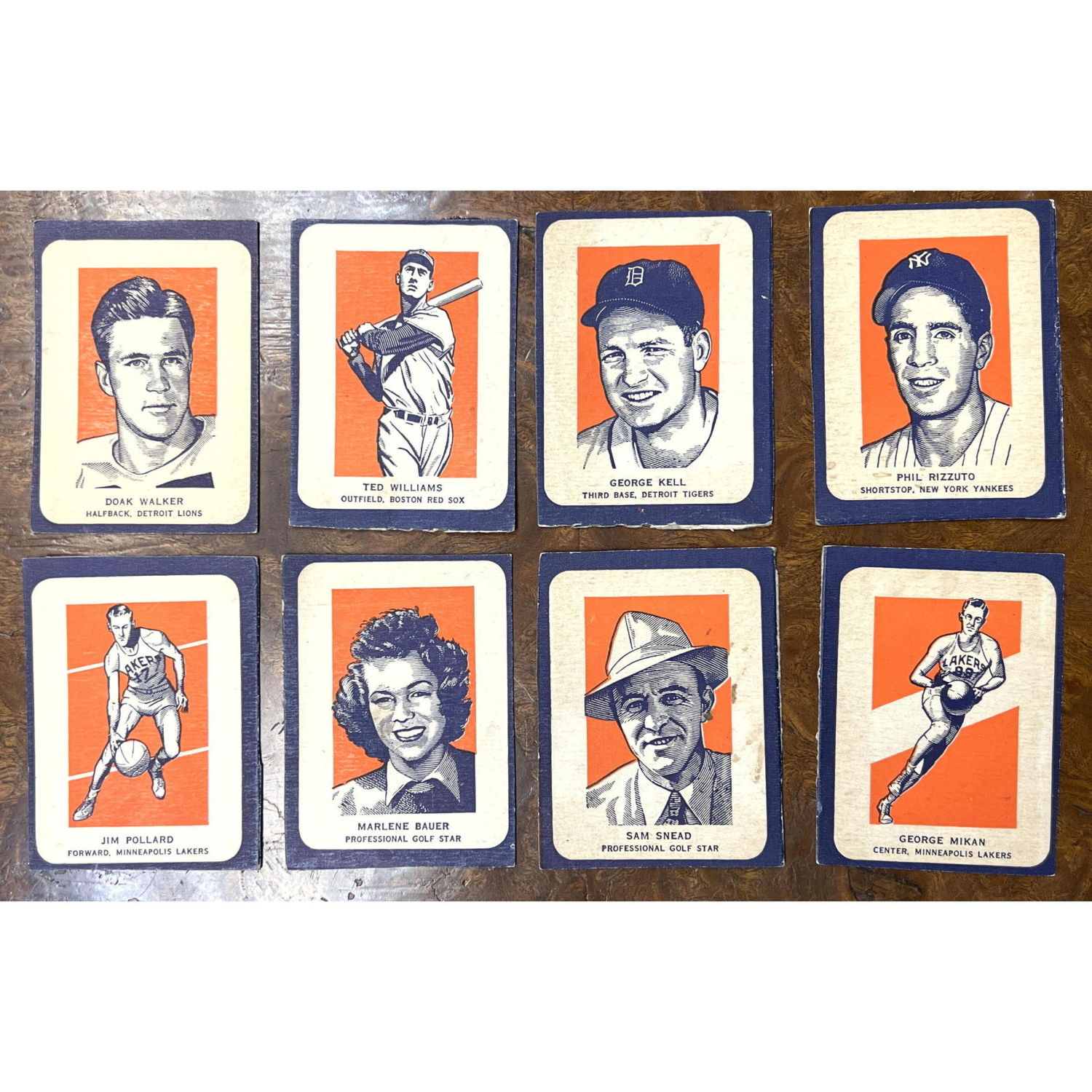 8pc collection 1952 Wheaties cards.
