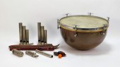 8PC COPPER DRUM & WHISTLE INST