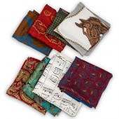(8PC) DESIGNER SILK SCARVESDES