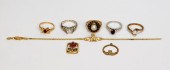 8PC ESTATE 10K GOLD GARNET PEA