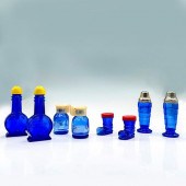 8PC HAZEL ATLAS COBALT BLUE GL