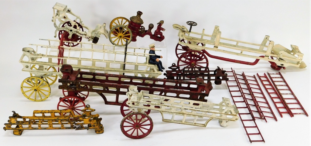 8PC KENTON CAST IRON FIRE TRUCK