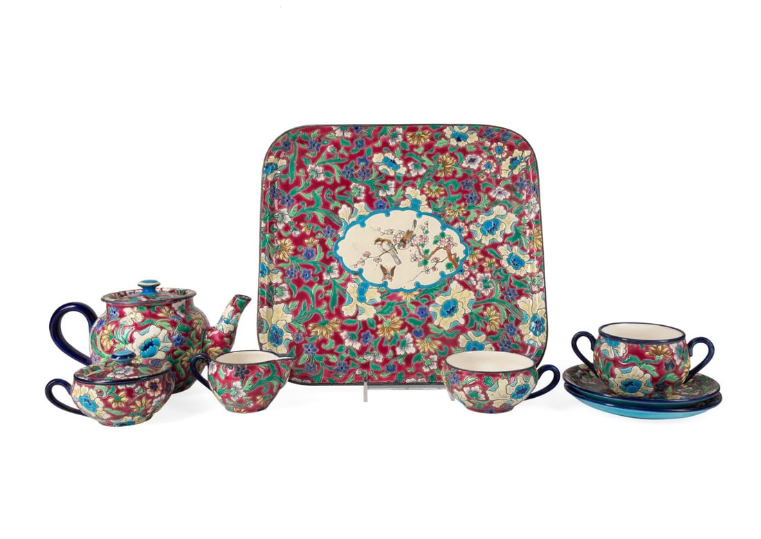 8PC LONGWY FRENCH FAIENCE
