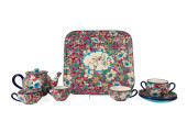8PC LONGWY FRENCH FAIENCE TETE