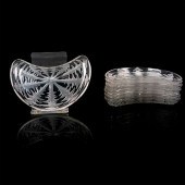 8PC RENE LALIQUE CRYSTAL CRESE
