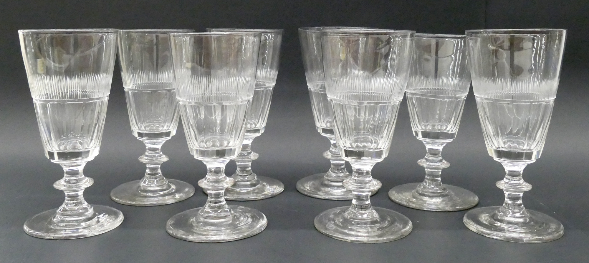 8pc Set Georgian Crystal White Wine