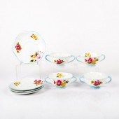 8PC SHELLEY CHINA BEGONIA TEAC