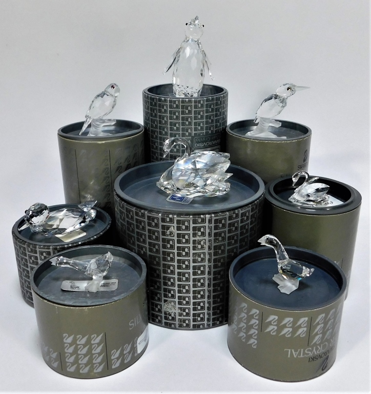 8PC SWAROVSKI ASSORTED BIRD