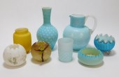 8PC VICTORIAN SATIN GLASS VASE