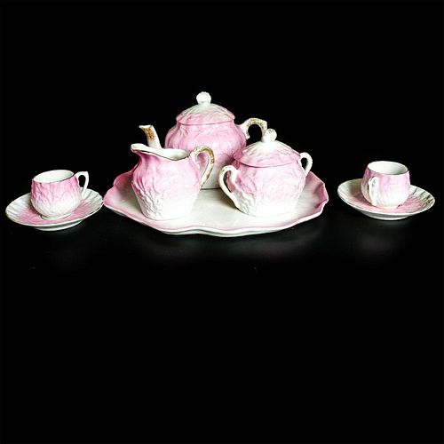 8PC VINTAGE PINK AND WHITE CORAL