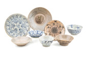 8PCS CHINESE BLUE AND WHITE BO