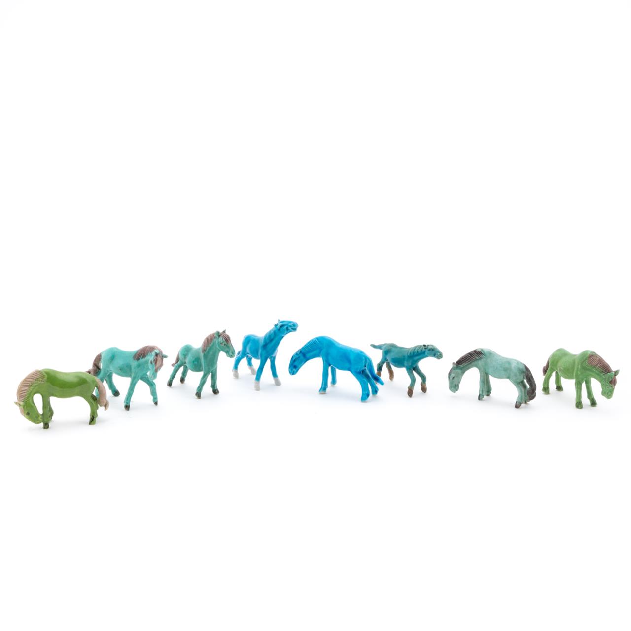 8PCS GREEN & BLUE GLAZE BISCUIT