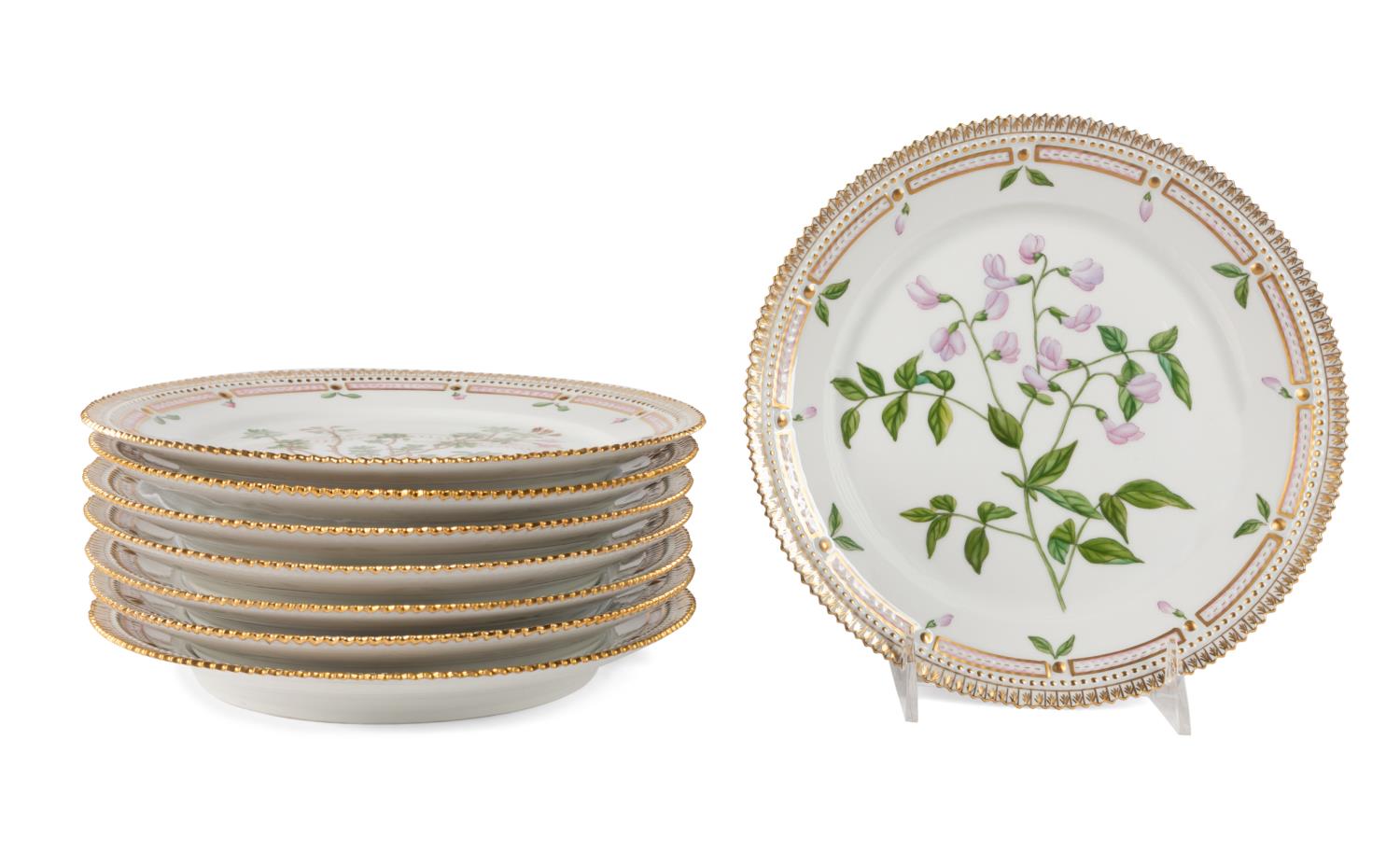 8PCS ROYAL COPENHAGEN FLORA