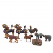 8PCS TIBETAN BRASS FILIGREE &