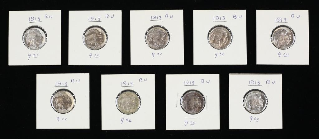 9 1913 BUFFALO NICKELS PHILADELPHIA