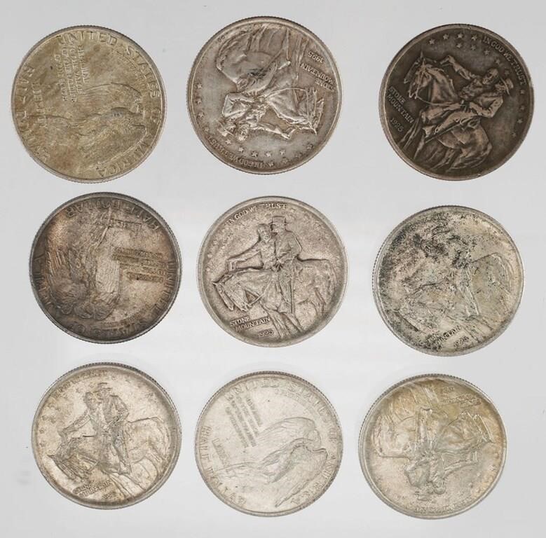 (9) 1925 STONE MOUNTAIN SILVER HALF