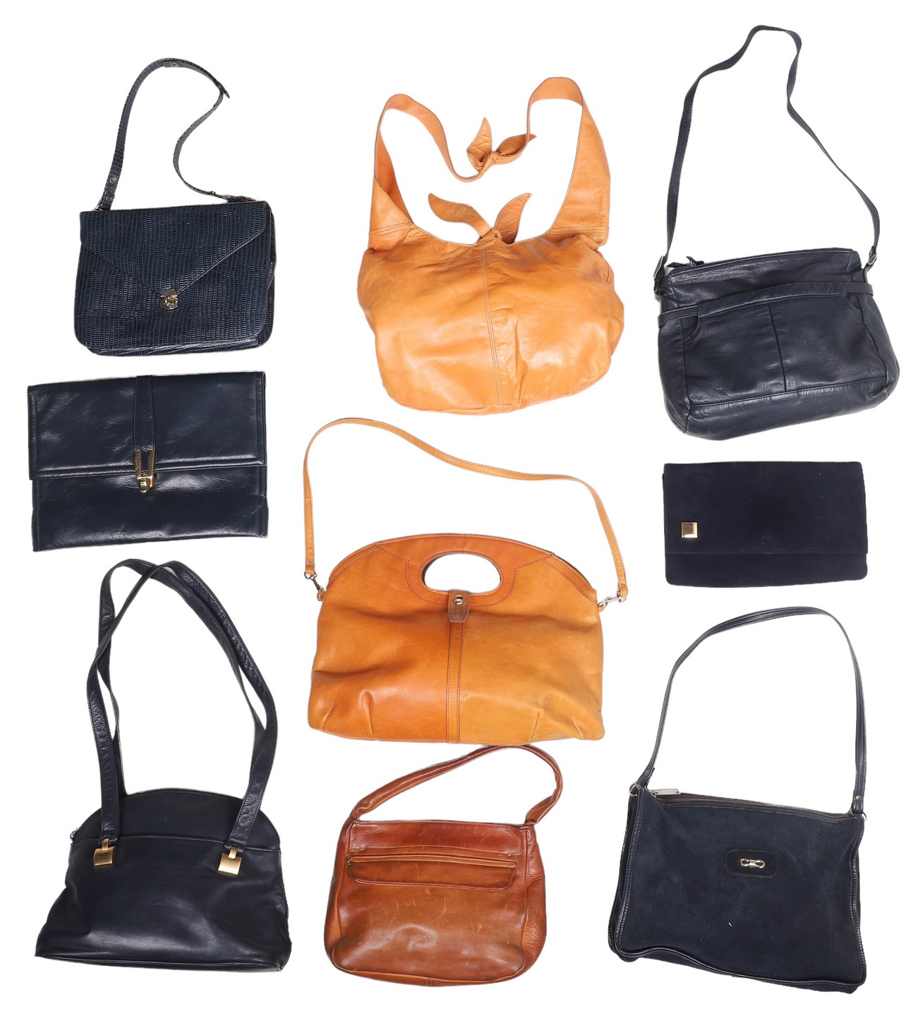 (9) 1960's leather purses to