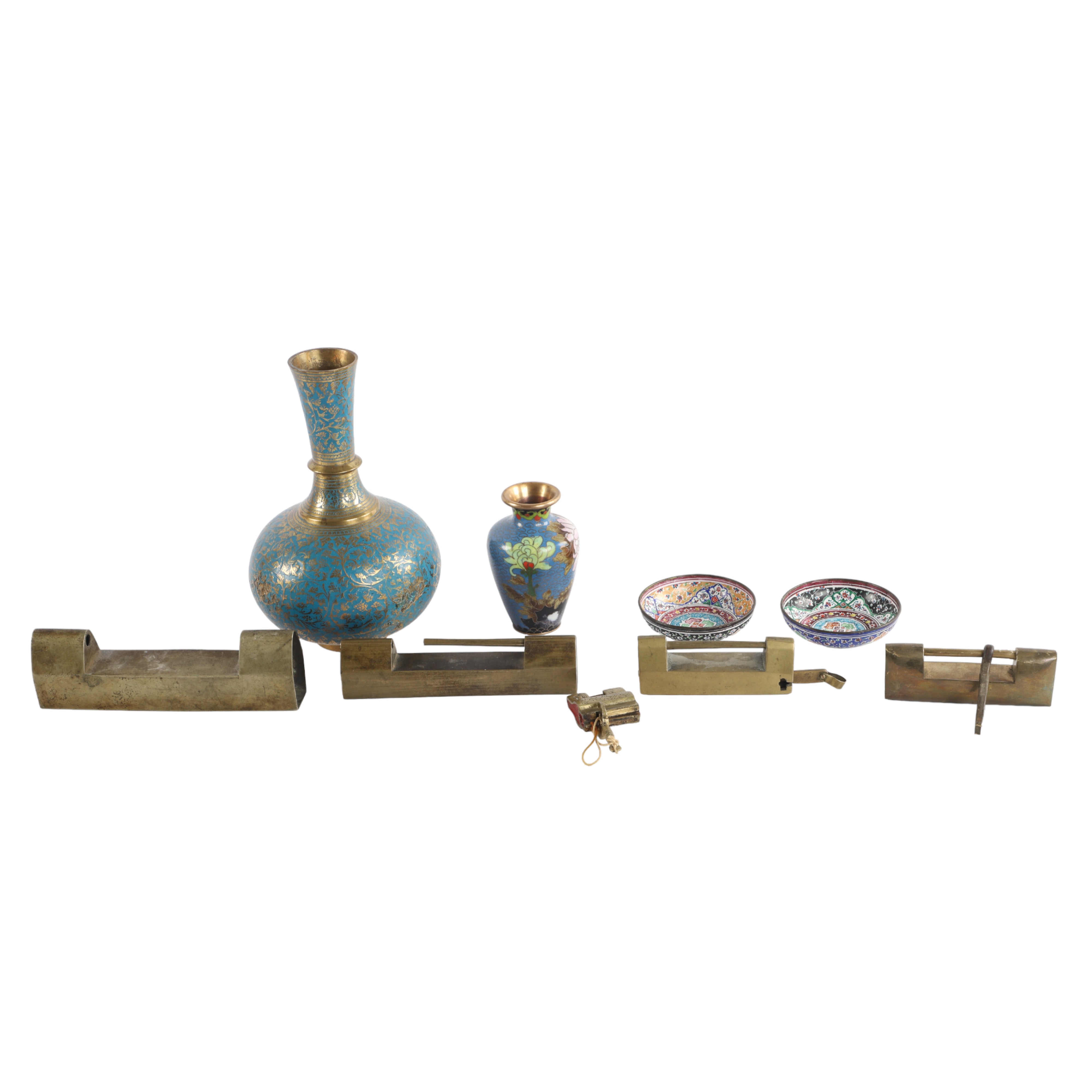 (9) Asian metal items, c/o Indian