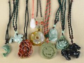 (9) Chinese Carved Jade And Ag