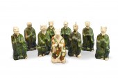 9 CHINESE SANCAI GLAZED ZODIAC