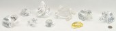 9 CRYSTAL ANIMAL OR SHELL FIGU