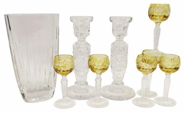 (9) CUT CRYSTAL CORDIALS,