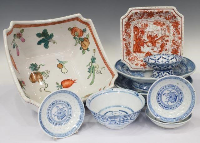 (9) DECORATIVE CHINESE PORCELAIN